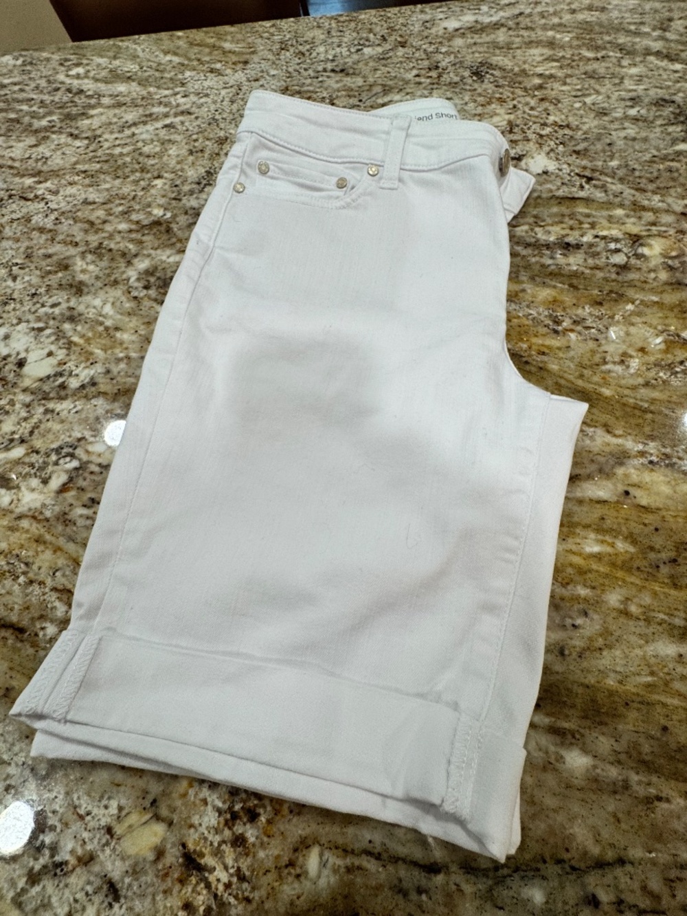 Women's White Flawless Talbots Bermuda Denim Shorts